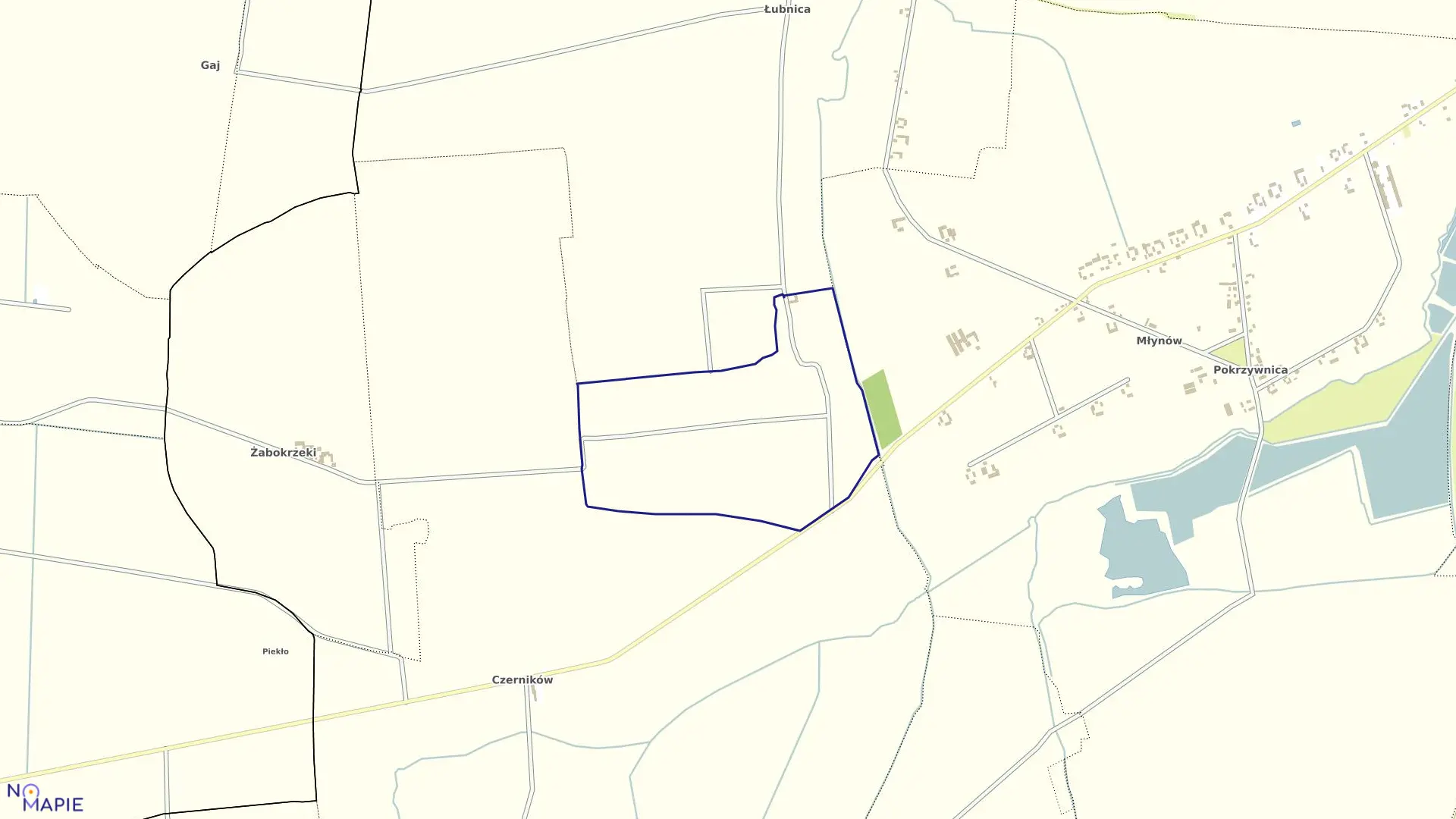 Mapa obrębu GÓRKI ŁUBNICKIE w gminie Piątek